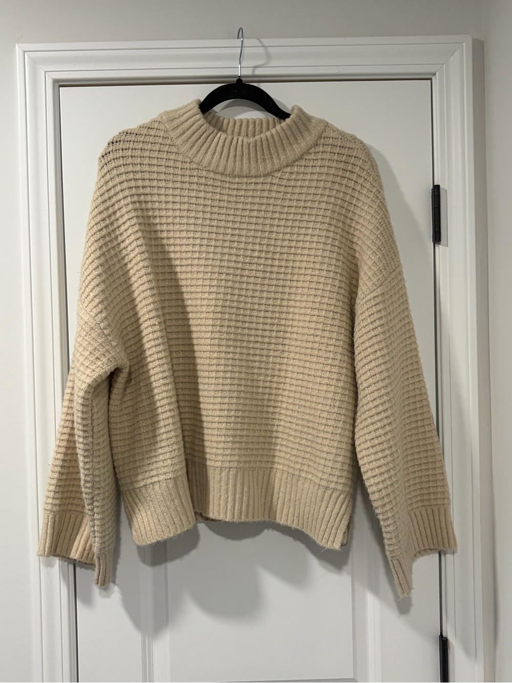 3/$20 Sanctuary Cream Waffle-Knit Turtleneck Sweater